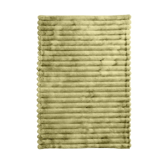 Olive Green Channel Faux Fur Oversized Throw Blanket Premium Soft Ribbed Warm Blanket For Household Daily Rest Multiple Matching Colors(78.74*47.24IN)