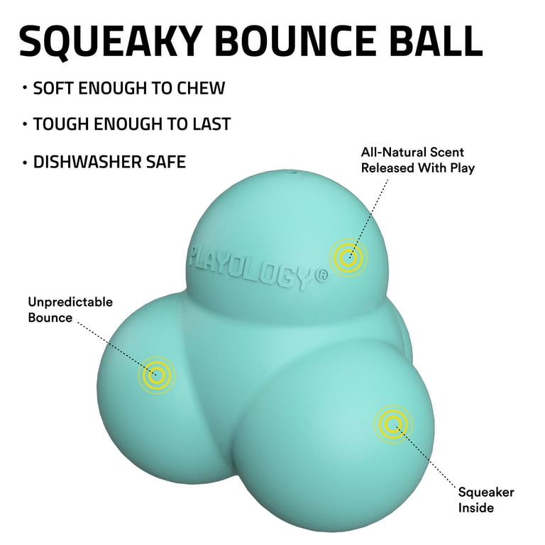 Playology Squeaky Bounce Ball Peanut Butter Scented Dog Toy Playology Squeaky Bounce Ball Peanut Butter Scented Dog Toy