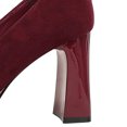 thumbnail image 5 of Women Square Toe High Heels 9CM Sexy Pumps Faux Suede Bowknot Ladies Wedding Shoes for Bride Prom Party, 5 of 7