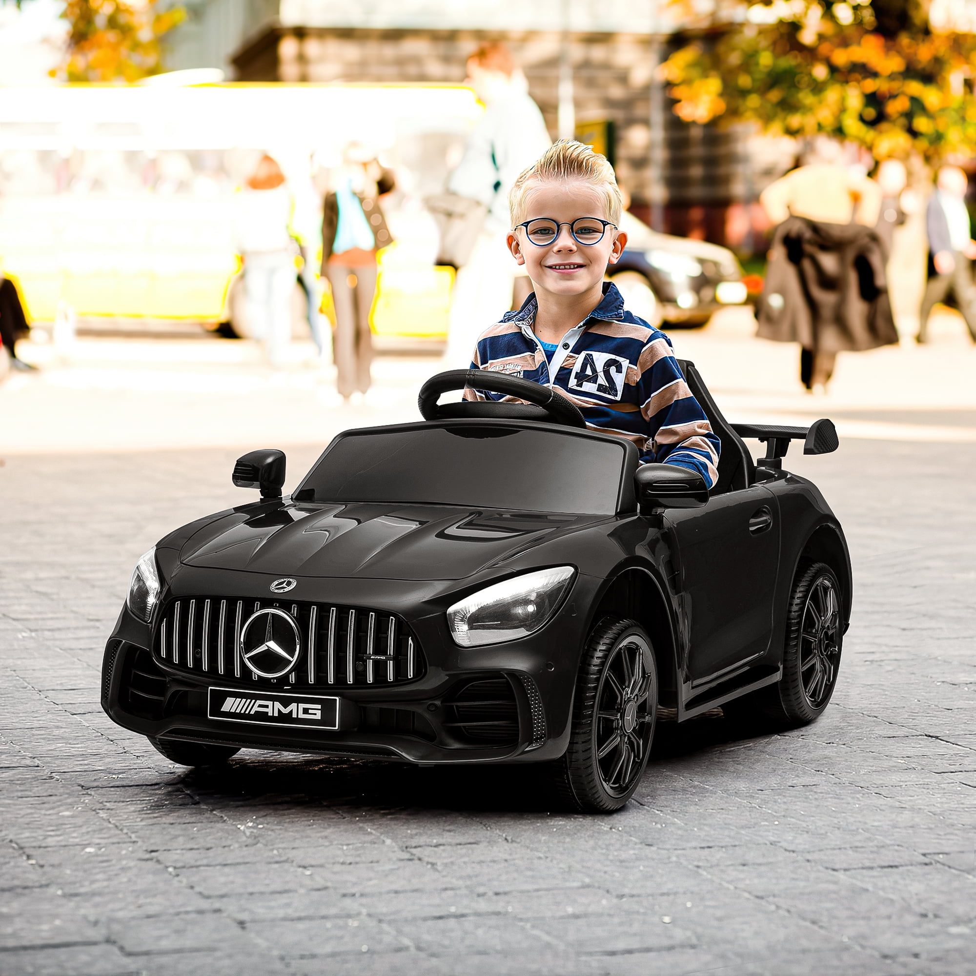 Kepooman Dual Drive 12V 4.5Ah Electric Kids Toy with 2.4G Remote Control Mercedes-Benz Sports Car, Black kids ride on Kepooman Dual Drive 12V 4.5Ah Electric Kids Toy with 2.4G Remote Control Mercedes-Benz Sports Car, Black kids ride on