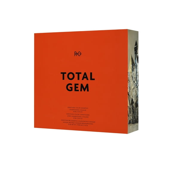 R Co Total Gem Kit including GEMSTONE Pre-Shampoo Color Protect Masque, GEMSTONE Color Shampoo, GEMSTONE Color Conditioner, 3 piece ($107 Value)