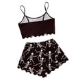 thumbnail image 6 of Telankuip Women's Sleeveless Vest Shorts Pajama Sets Halloween Skeleton Hand Graphic Print Crop Cami Pjs Set Soft Comfortable Loungewear Ladies Stylish Lightweight Casual Sleepwear 2- L, 6 of 6