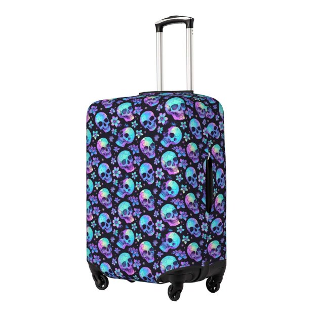 Fotbe Skull flower tie dye Funda Protectora para Equipaje, Antirrayones y Resistente a la Suciedad, Compatible con Maletas de 18 a 32 Pulgadas-Large
