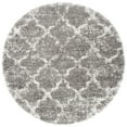 thumbnail image 4 of SAFAVIEH Hudson Jacqueline Quatrefoil Shag Area Rug, Grey/Ivory, 7' x 7' Square, 4 of 9