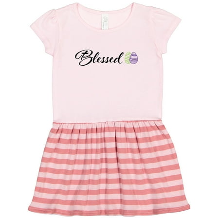 

Inktastic Easter Blessed with Green and Purple Eggs Gift Toddler Girl Dress