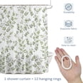 thumbnail image 2 of Sage Green Leaf 36x72 Inches Waterproof Shower Curtain, Watercolor Floral Vine Branch Rustic Country Bath Curtain Set with 12 Hooks Washable Shower Curtains for Bathroom Bathtub Decor, 2 of 9