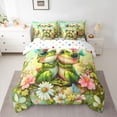 thumbnail image 2 of Manfei Cute Animal Frogs Boy Girl Twin Bedding Sets 7-Piece,Spring Garden Bedding Comforter Set Microfiber,Valentine Couple Lover Breathable Sheet Sets,Lightweight Room Decor,Reversible, 2 of 8