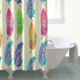 thumbnail image 5 of Vintage Earthy Boho Shower Curtain 72x84 Inches, Quick-Dry Polyester with Durable Plastic Rings, Tribal Design for Farmhouse Bathrooms, 5 of 5