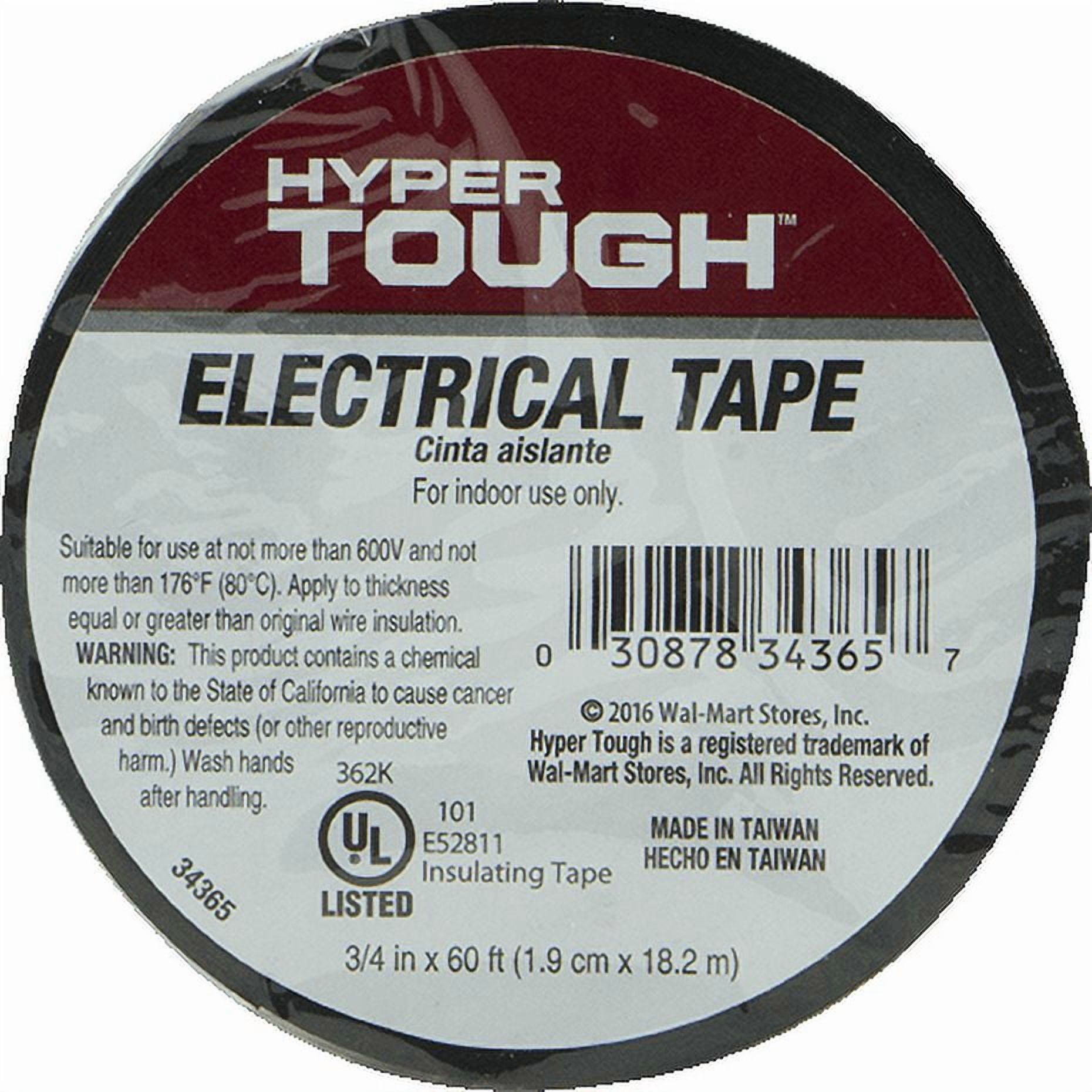 (6 pack) Hyper Tough Electrical Tape Black, New