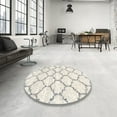 thumbnail image 3 of Ahgly Company Indoor Round Contemporary Antique White Beige Terrilis Area Rugs, 5' Round, 3 of 6