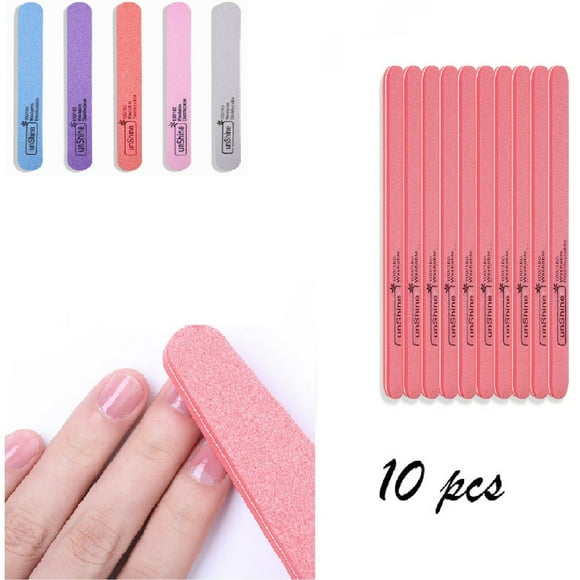 Deals 50% Off Clear Nail Tools Nail File Strips Manicure Type Round Sponge Rubbing Double Sides 10pc Purple