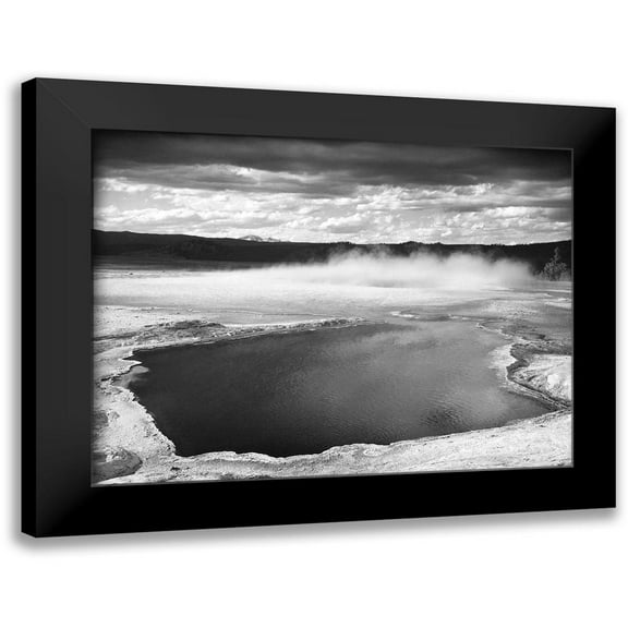 Adams, Ansel 14x12 Black Modern Framed Museum Art Print Titled - Fountain Geyser Pool, Yellowstone National Park, Wyoming, ca. 1941-1942