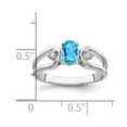 thumbnail image 2 of Solid 14k White Gold 6x4mm Oval Blue Topaz Checker VS Diamond Engagement Ring Size 8 (.034 cttw.), 2 of 3