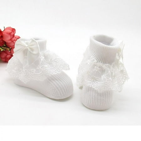 

Hazel Tech Newborn Baby Socks Cotton Flower Print Knitted Knee Lace Socks Baby Girl Leg Warmers