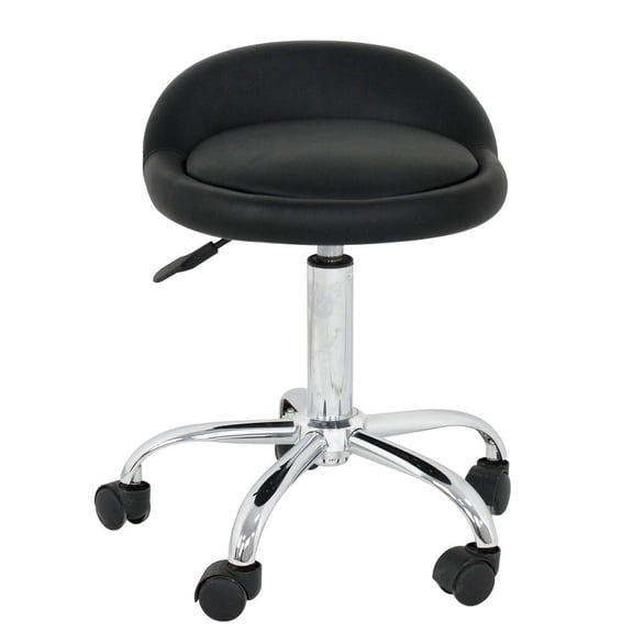 SONGMY Hydraulic Salon Stool, Black Adjustable Tattoo Massage Facial Stool with Back Rest - 1 PC