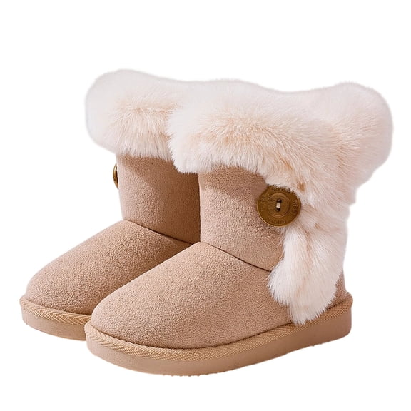 LvhaoGJOB Girls Snow Boots Faux Fur Lined Non Slip Winter Boots