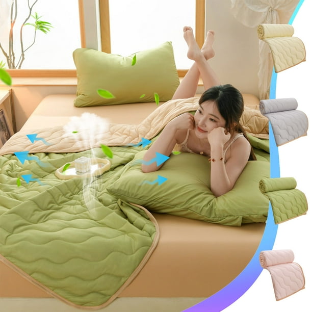 Xihbxyly Edredón de Verano Fresco, Transpirable y Ligero, con Efecto Seda de Hielo, Lavable a Máquina, Ideal para Viajes o para El Hogar, Regalo Perfecto para El Verano, Tamaño 100 X 150 Cm.