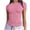 Pink, variant on Lonomox Women's Solid Color Crew Neck Short Sleeve Slim Fit Basic Tops Casual Trendy T Shirts