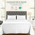 thumbnail image 2 of Casa Platino 100% Egyptian Cotton Sheets – 4 Piece King Sheet Set,Premium Sateen Weave with a Buttery-Soft, Silky Feel for All-Season Comfort, 15” Deep Pocket, Machine Washable – White, 2 of 8