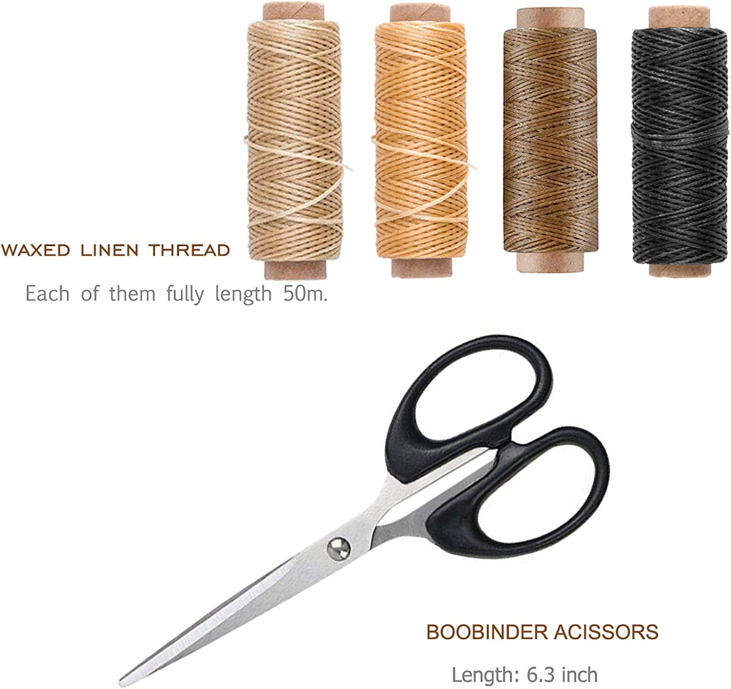 啊啊啊啊 Bookbinding Kits, Bookbinding Supplies Hand Book Binding Starter Tools Set with Genuine Bone Folders, Paper Awl, Large-Eye Needles, Waxed Thread, Binding Ribbon, Glue Brush, Steel Ruler