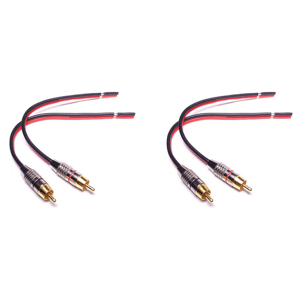 4x Speaker Cables To RCA Plugs Adapter, 2-Channel (1 Foot)