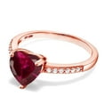 thumbnail image 4 of Gem Stone King 1.84 Ct Heart Shape Red Created Ruby 18K Rose Gold Plated Silver Ring, 4 of 6