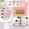 thumbnail image 3 of Hair Chair, Salon Chair for Hair Stylist for Home, Barber Chair 360 Degrees Swivel Rolling Braiding Chair Shampoo Chair Tattoo Chair Beauty Salon Equipment, Pink with Gold Leather, 3 of 7