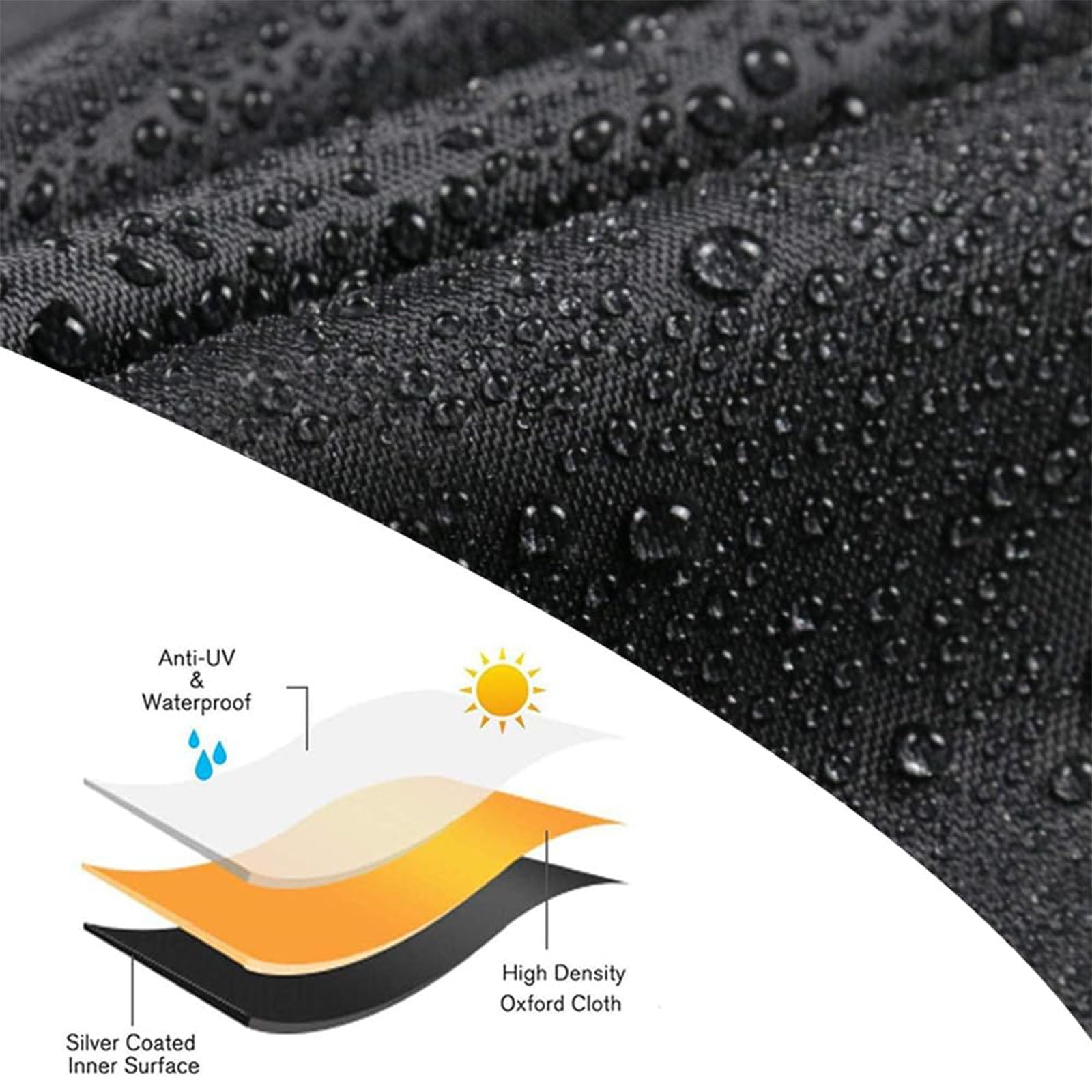 600D Heavy Duty Rectangle Patio Furniture Cover, 108"x82"x28", Outdoor Waterproof Protection for Table & Chair Sets