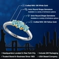 thumbnail image 2 of Gem Stone King 10K Two Tone Gold Blue Zircon Engagement Ring for Women | 1.85 Cttw | Round 5MM | Gemstone Birthstone | Size 5, 2 of 6