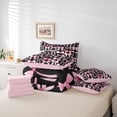 thumbnail image 6 of Feelyou Black Pink Bowknot Twin Bedding Sets 7pcs, Ribbon Cherry Bedding Comforter Set, 6 of 8