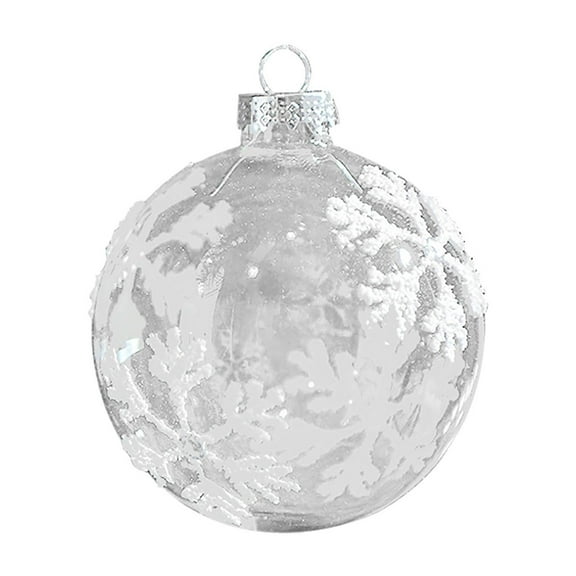 Mikilon Christmas Decorations Glass Transparent Christmas Globle Studded Sequin Decorative Globle Hanging Globle Christmas Tree Pendant glass A