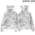 thumbnail image 1 of Sudadera con capucha y estampado digital con orejas de gato de Sanrio y perro canela en 3D para adultos y niños, 1 of 5