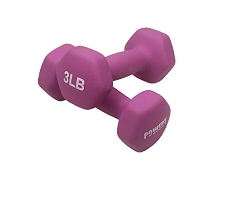 POWERT HEX Neoprene Coated Colorful Dumbbell Weight Lifting Training--One Pair