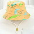 thumbnail image 5 of Oiyii Infant Girl’S Protective Bucket Hats Dinosaur‑Printed Sun Hats, Yellow, 5 of 5