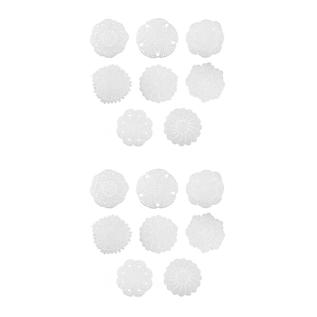 Wosthever 8Pcs Plate Pads DIY Hand Crochet Kitchen Table Cotton Decorative Lace Coasters Placemats Wedding Hotel Woven Insulation 2piezas