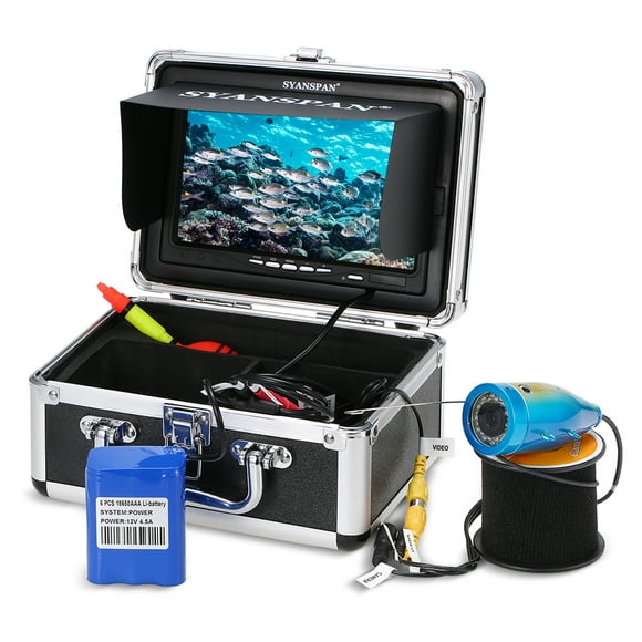 Kit de Caméra de Pêche Sous-Marine Étanche Portable de 7 Pouces de 1000TVL 24PCS Infrarouge IR LEDs Fish Finder pour la Pêche en Bateau de Lac de Glace