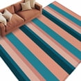 thumbnail image 6 of Blue Pink Striped Area Rug 6x9 Washable Rug Non Slip Farmhouse Stripe Large Area Rug Soft Stainresistant Indoor Floor Carpet for Living Room Bedroom Home Office Dining Room Nursery, 6 of 8