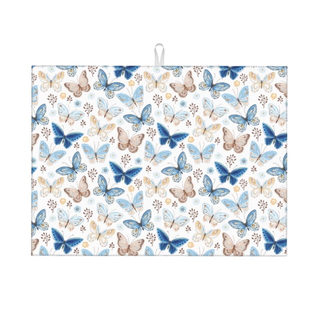 Fotbe Butterfly Alfombrilla de Secado para Cocina con Estampado, 18x24 Pulgadas