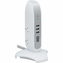 Tripp Lite Surge Protector Tower 5-Outlet 3 USB Ports 6ft Cord 5-15P White (tlp66usb)