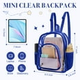 thumbnail image 2 of Sanmadrola Mini Clear Backpack Heavy Duty Stadium Approved PVC Transparent Backpacks Small Clear Backpack with Reinforced Strap for School, Travel, Blue, 2 of 8