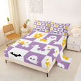 thumbnail image 2 of Feelyou Cartoon Bat Ghost Bed Sheets, Cute Lavender Floral Full Size Sheets, 4 Pieces, 1 Flat Sheet, 1 Fitted Sheet and 2 Pillowcases, 2 of 5