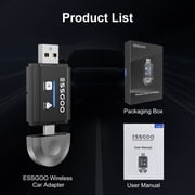ESSGOO 2 in 1 Wireless CarPlay & Android Auto Adapter - 5.8GHz, Plug & Play, OTA Upgrade, Mini Model for 2016+ Wired - Compatible Cars with Seamless Dual - Platform Connectivity