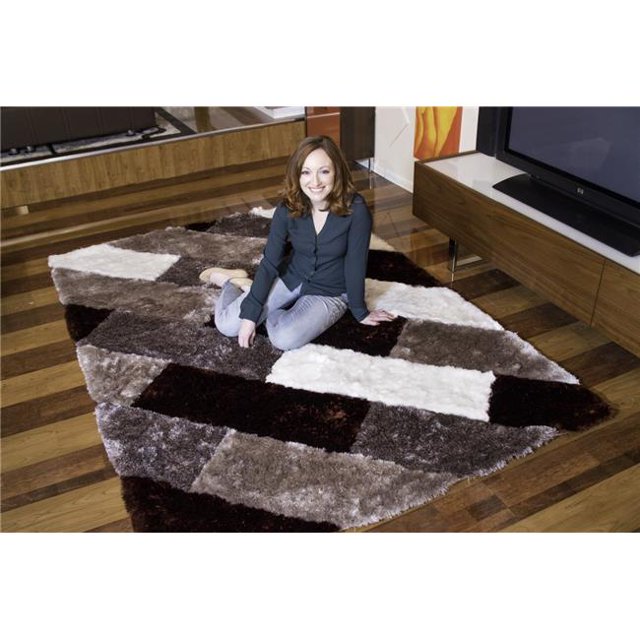 Amazing Rugs R1131-57 5 x 7 ft. 3D Shaggy Hand Tufted Shag Area Rug in Parquette