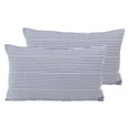 thumbnail image 1 of Throw Pillow Covers 12x20 - Decorative Pillows for Couch Set of 2 Rustic Linen Striped Lumbar Cushion Cover Soft Large Pillowcase for Bedding Decor, Sofa, Outdoor Farmhouse Home Navy Blue, 1 of 6