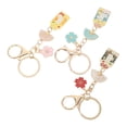 thumbnail image 4 of 3 llaveros de flor de cerezo japonesa, lindos colgantes de abanico de flores para bolsos, mochilas y carteras, llaveros decorativos, 4 of 7