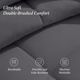 thumbnail image 3 of Ivy Union Comforter Set - Box Stitch - Easy Care Ultra-Soft Microfiber - All Season Warmth - Bedding Comforter - Queen - Forged Iron Grey, 3 of 7