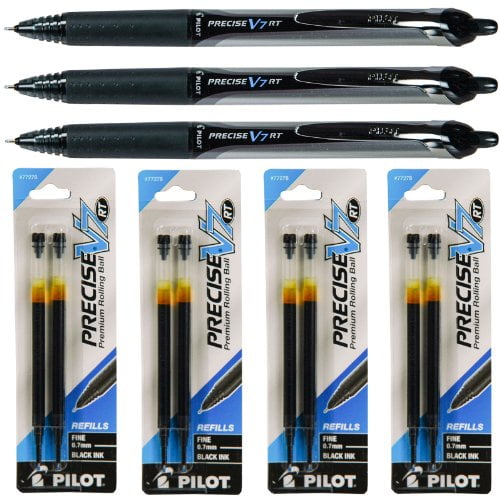 Blue Ink Pilot Precise V7 RT Retractable Rolling Ball Pens Fine Point 6 Pack 