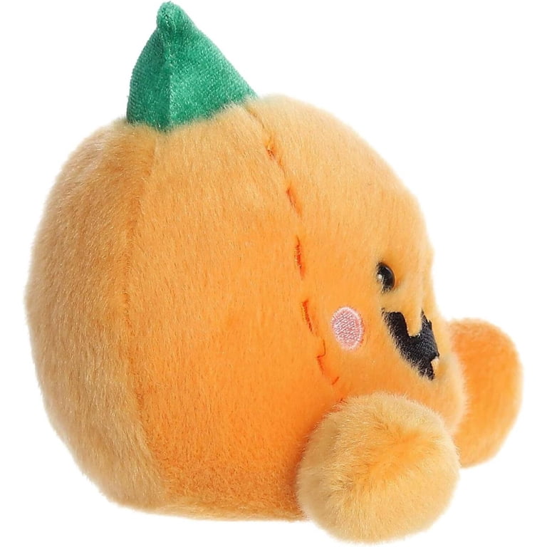 Peluche Super Douce Aurora Carver Jack O'Lantern - Palm Pals, 5 Pouces, Citrouille, Lavable, Neuf Avec étiquettes