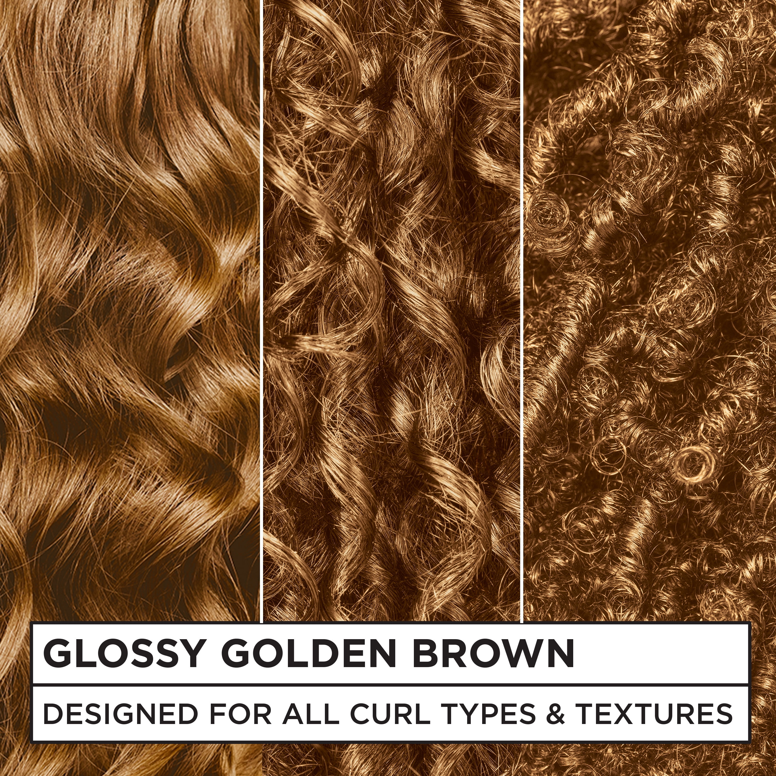 Garnier Nutrisse 0% Ammonia Glossy Curl Nourishing Permanent Hair Color Kit, CR6 Glossy Golden Brown, 1 Kit