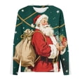thumbnail image 3 of Craaazy Christmas Shirts For Women Santa Xmas Graphic Pullover Christmas Tree Printed Top Christmas Gifts Crewneck Sweatshirts Gifts, 3 of 5